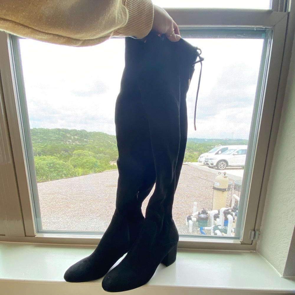 Ivanka Trump Black Thigh High Boots